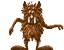1990 Ford Bronco - A brown, fuzzy monster with prominent buck teeth and outstretched claws stands on its feet.