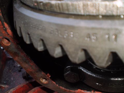 1978 Ford Bronco - Differential ring gear showing part numbers and gear teeth.