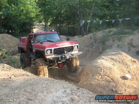 1979 Ford Bronco - Modified 1979 Ford Bronco tackling an off-road obstacle course.