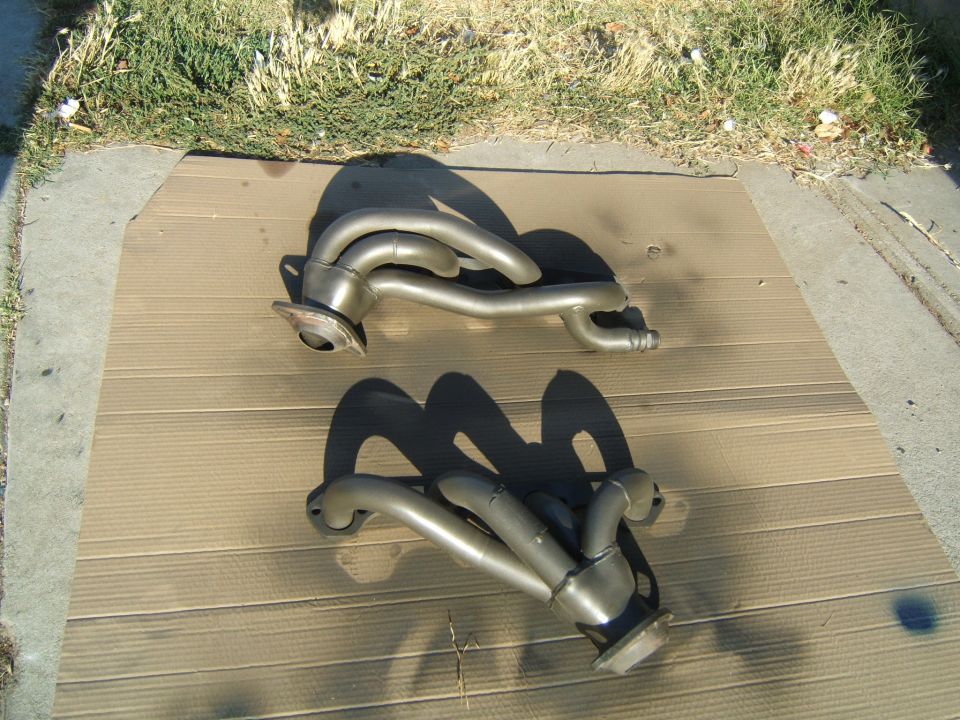 Exhaust headers on cardboard