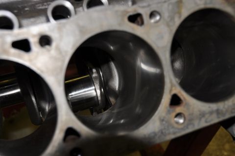 1996 Ford Bronco - Engine block cylinders and crankshaft are visible in this close-up view.