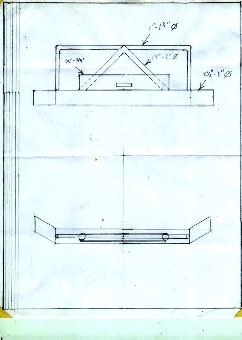 1994 Ford F-250 - Technical drawing with measurements for a vehicle part, not a complete vehicle.