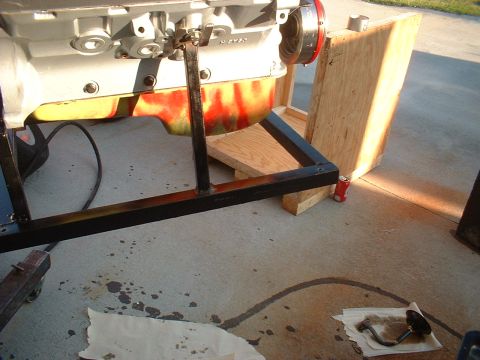 1969 Mercury Cyclone - Junk oil pan was installed to keep engine dry & secure during transit.