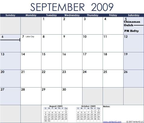 1978 Ford Bronco - This is a calendar page for September 2009, showing the days of the week and dates.