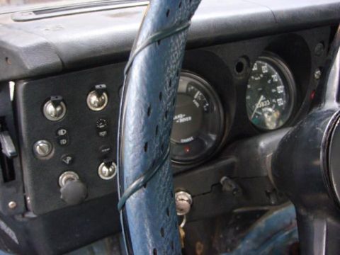 1972 Land Rover Land Rover - Dashboard interior of a 1972 Land Rover Land Rover, gauges and switches.