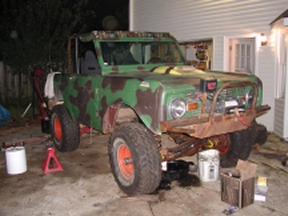 1967 Ford Bronco - Shoot of the fron after the lift only thing left here is longer tracbar and shocks.