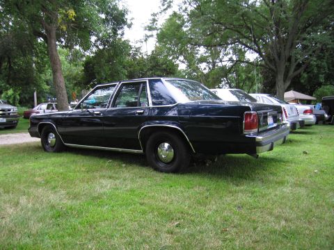 1991 Ford Crown Victoria - This 1991 Ford Crown Victoria is seen from the rear, parked on a grassy area with other vehicles in the background.