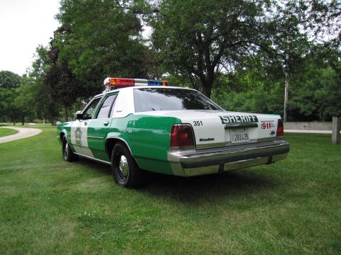 1991 Ford Crown Victoria - Rear view of a 1991 Ford Crown Victoria marked as a Sheriff's vehicle.