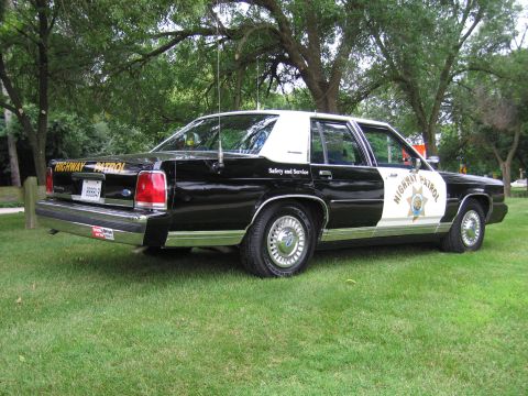 1991 Ford Crown Victoria - This 1991 Ford Crown Victoria served as a highway patrol vehicle, as indicated by its distinctive livery and markings.
