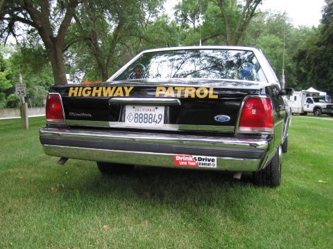 1991 Ford Crown Victoria - Rear view of a 1991 Ford Crown Victoria marked as a Highway Patrol vehicle.