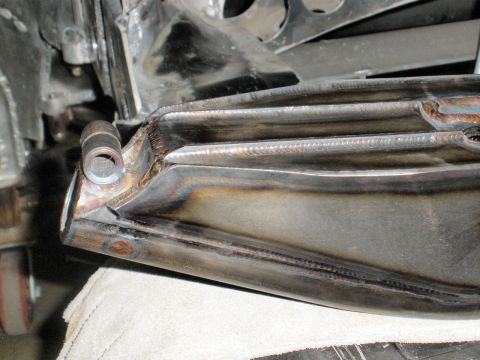 1995 Ford Bronco - This is a close-up view of a welded metal part, possibly a suspension component.