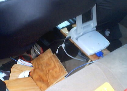 1999 Ford Taurus - Custom electronics installation inside a vehicle, possibly a console modification.