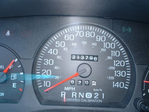 2000 Ford Crown Victoria - Interior view of dashboard gauges, including the odometer and trip meter.