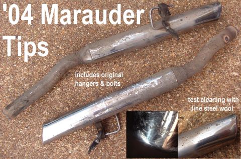 1994 Ford Crown Victoria - '04 Marauder Factory Exhaust Tips Includes ~1' of pipe for splicing, hangers & bolts. Normal road grime & undercoating spatter clean off ea…