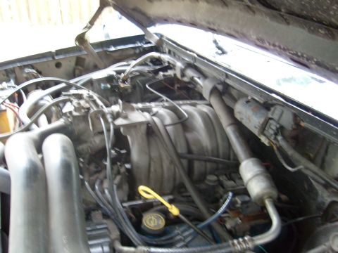 1992 Ford Bronco - You can tell by all the wet a/c hoses the new ac system i put in works great, got down to 40F today and it was dang 97F outside.