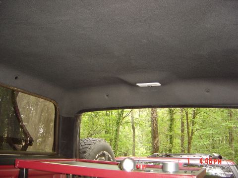 1986 Ford Bronco - View rearword. I added a harness for the light, and plan on hooking it up to the interior lights.