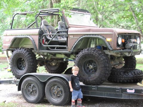 1967 Ford Mustang - This heavily modified first-gen Ford Bronco is loaded onto a trailer, ready for its next adventure.