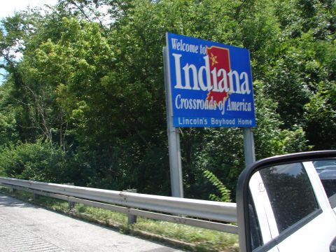 1992 Ford Taurus - Entering Indiana, the Crossroads of America, Lincoln's Boyhood Home.