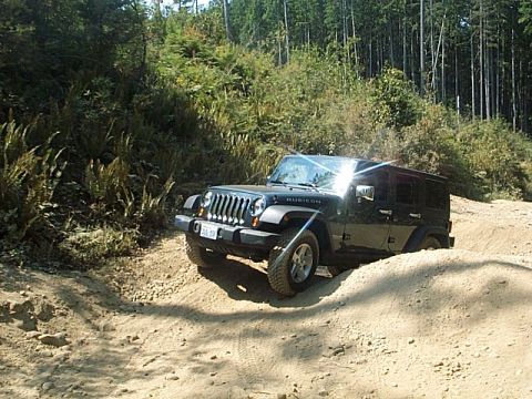 1986 Ford Bronco - Anne taking on the berms