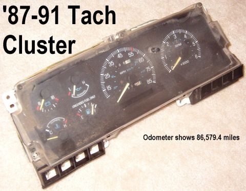 1983 Ford Bronco - Tachometer Cluster for '87-91 trucks This cluster now has a factory low fuel light module that illuminates the fuel pump icon in the gauge…