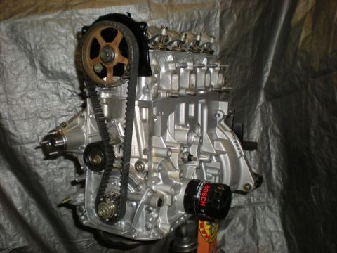 2009 Suzuki Samurai - Engine assembly with timing belt and oil filter visible. The registry claims it is a 2009 Suzuki Samurai, but this is unlikely.