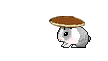 1990 Ford Bronco - A small hamster is depicted wearing a pancake as a hat, set against a vibrant pink backdrop.