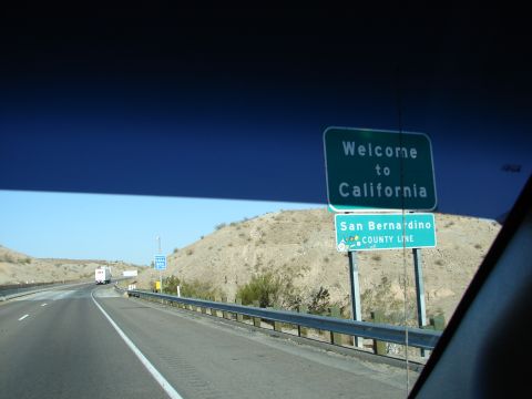 1992 Ford Taurus - Entering California via the San Bernardino County line on a sunny day.