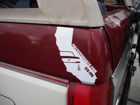 1991 Ford Bronco - California sticker on a Ford Bronco, indicating model years 1978-1996.