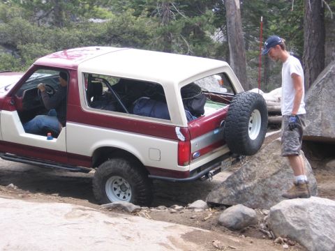 1989 Ford Bronco - This 1989 Ford Bronco is shown off-roading on a rocky trail.