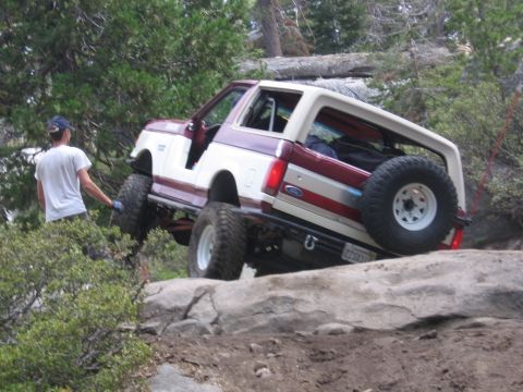 1989 Ford Bronco - This Ford Bronco appears to be from the late 1980s, not a 1989 model, as it navigates a rocky trail.