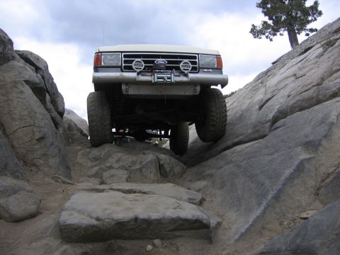 1989 Ford Bronco - This 1989 Ford Bronco is navigating a challenging rocky off-road course.