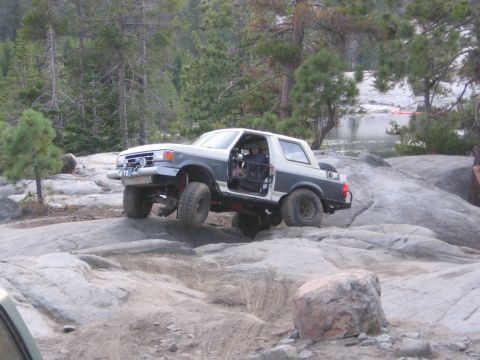1989 Ford Bronco - This 1989 Ford Bronco is navigating a challenging rocky terrain.