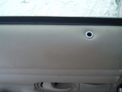 1999 Ford Crown Victoria - Close-up of a car's interior door panel, showing a trim piece and handle.