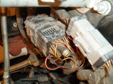 2003 Ford Crown Victoria - cut the red/green wire, a few inches away from the connector, on that side (towards fender) run the red wire from tach adapter to the side…
