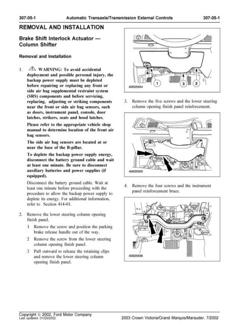 2003 Ford Crown Victoria - i started by removing the seats, carpet and middle a/c floor duct, you will then need to follow this guide or one like it to drop the steer…