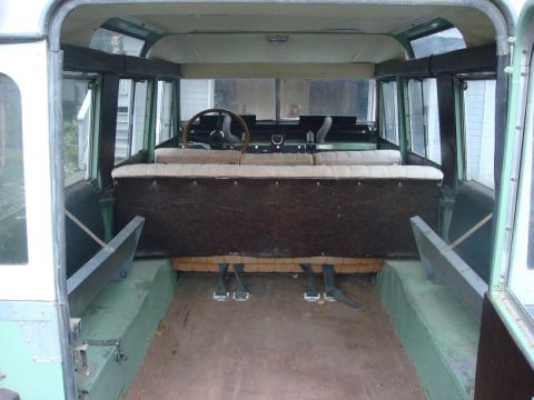 1967 Land Rover Land Rover - Interior view of a 1967 Land Rover Land Rover, highlighting its seating and dashboard.