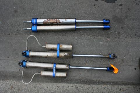 1992 Ford Explorer - Set of four shock absorbers, some showing wear. One part number is visible.