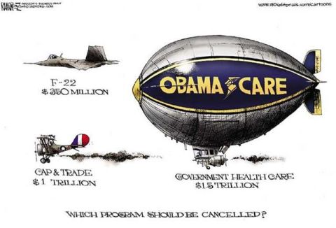 2008 Ford Bronco - Political cartoon comparing costs of F-22, Cap & Trade, and Government Health Care programs.