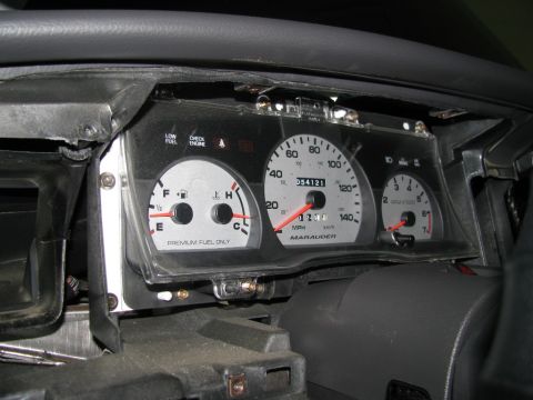2003 Mercury Marauder - Four 7mm screws secure the gauge cluster.