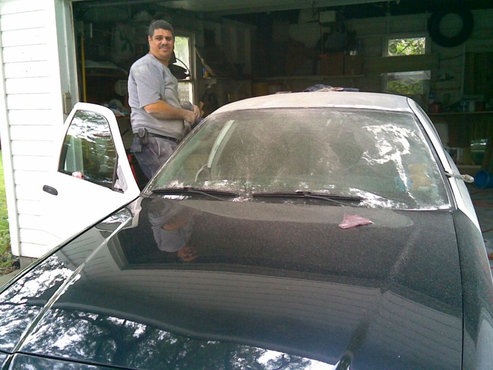roof paint sanded off, it wasn't adhered to the seal coat well
