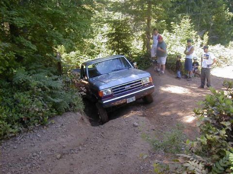 1989 Ford F-150 - Exiting short trail behind Browns camp.
