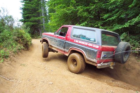 1989 Ford F-150 - Jack exiting short trail behind Browns camp.