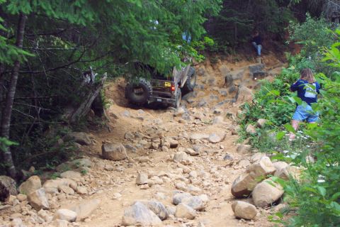 1989 Ford F-150 - Joe climbing rocks on Powerline, trail #4.