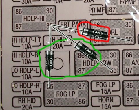 2004 Chevrolet Tahoe - High 6 Mod Diode Locations