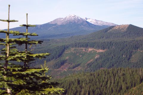 1989 Ford F-150 - View of Diamond Peak from top of Diamond View Trail. Nearly 9,000 feet and hardly any snow.