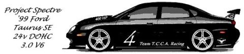 1999 Ford Taurus - This is a drawing of a modified 1999 Ford Taurus SE, labeled 'Project Spectre'.