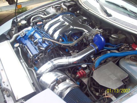 1995 Ford Probe - drivers side view of engine with new pipe