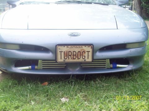 1995 Ford Probe - here is a close up of the new intercooler and new piping.. as you can see it barely fits... the pics would have came out better but its clo…