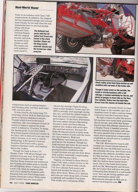 1992 Ford Explorer - The interior of a race truck features a dashboard filled with gauges and a prominent roll cage.