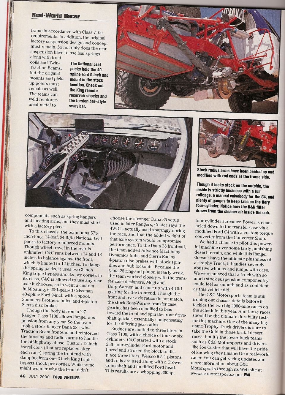 Race truck interior with multiple gauges and roll cage